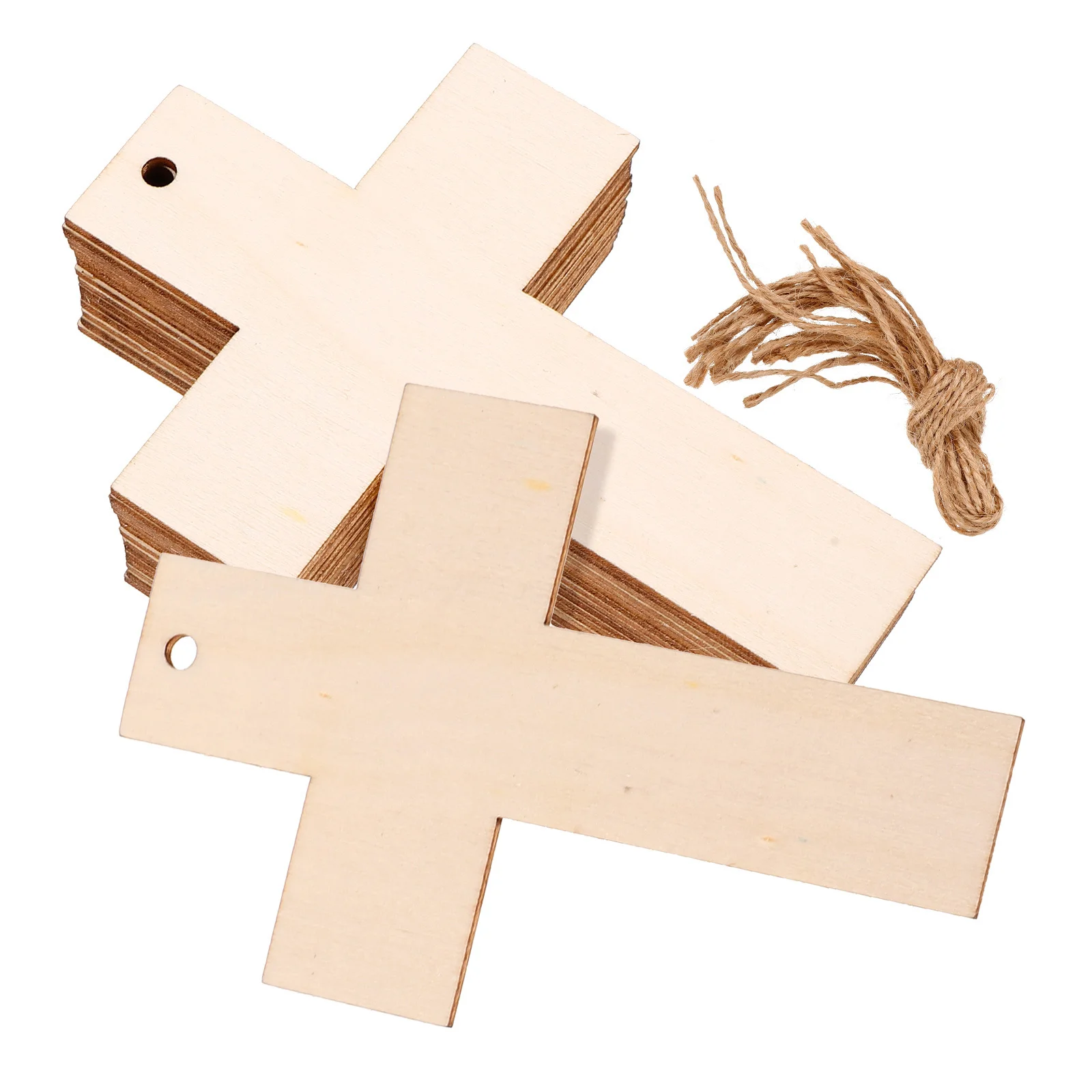 

40pcs Wooden Cross Craft Blank Cross Shape Bookmark Diy Unfinished Wood Cutouts For Christmas Ornament Wedding Favor Church