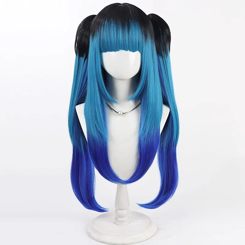 Amemiya Darumi Cosplay Wigs Halloween Women Anime Hundred Line Cosplay Wig Heat Resistant Synthetic Hair Party Wig + Wig Cap