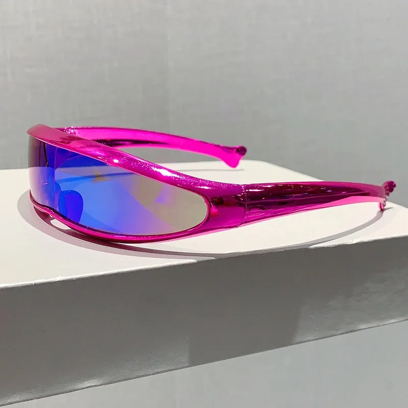 Y2K خمر العلامة التجارية الفاخرة مصمم قطعة واحدة النظارات الشمسية النساء للرجال نظارات شمسية فاسق شعبية في الهواء الطلق الرياضة حملق ظلال العصرية