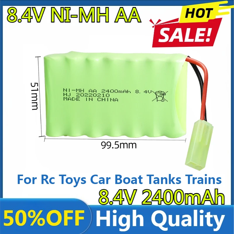 

High Quality Replaceable 8.4V 2400mah NI-MH Rechargeable Battery Tamiya Plug for Rc Toys Car Boat Tanks Trains Robot Gun Parts
