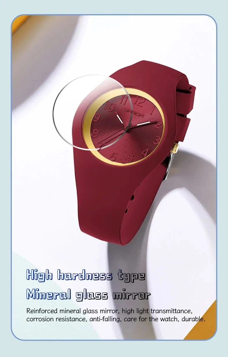 SANDA السيدات الأطفال مقاوم للماء ساعات كوارتز خفيفة للبنين بنات أطفال ساعة نسائية سيليكون حزام ساعة كوارتز ساعة هدية