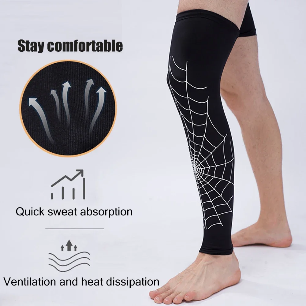 GOMOREON 1Pcs Compression Recovery Leg Sleeves - Sports Knee Pads Football Basketball Cycling Stretch Leg Knee Long Sleeve