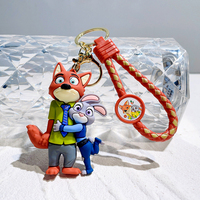 Disney Zootopia Animation Character Judy Nick Doll Keychain Bag Key Ring Pendant Accessories Cute Children's Toy Birthday Gi