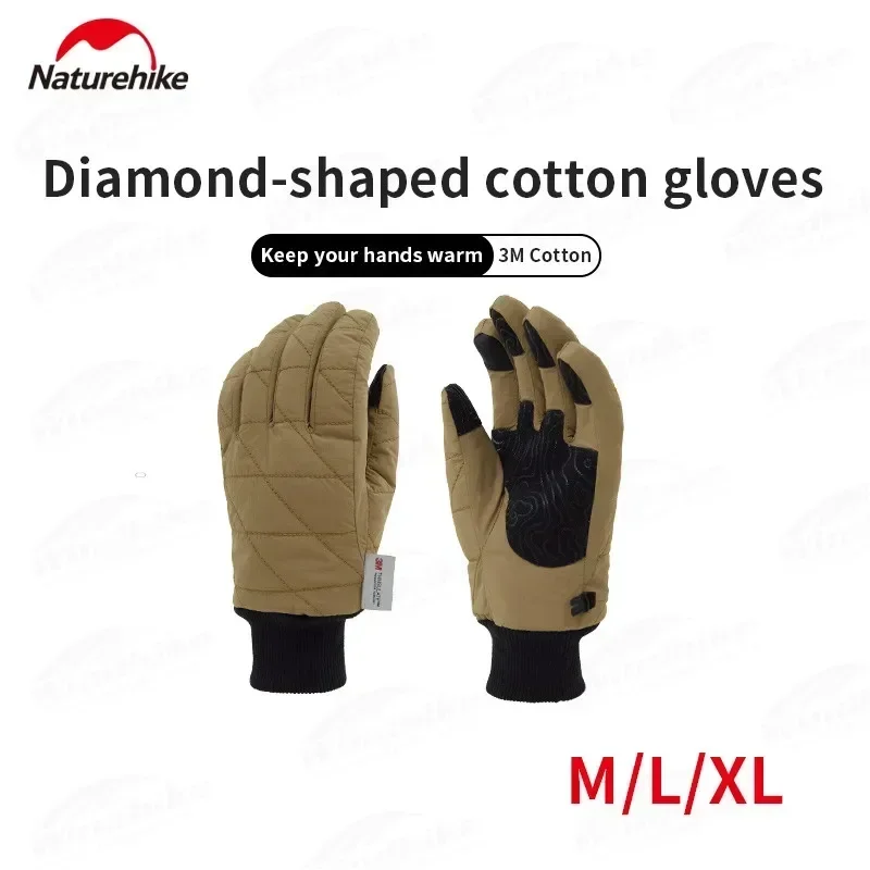 Natureifa-Gants Chauds et Épais en Coton Doux, Antidérapants, Coupe-Vent, pour l\'Extérieur, Camping, Voyage, Cyclisme, Randonnée, Hiver,-5 ~ 5 °C, 3m