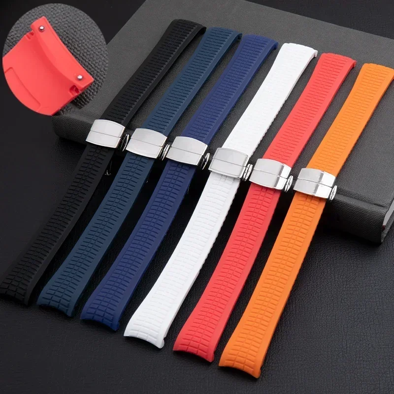 21mm Soft Liquid Rubber Watchband For Patek strap Aquanaut Philippe Series 5164a 5167a Watch band Belt  Metal Pin Connection