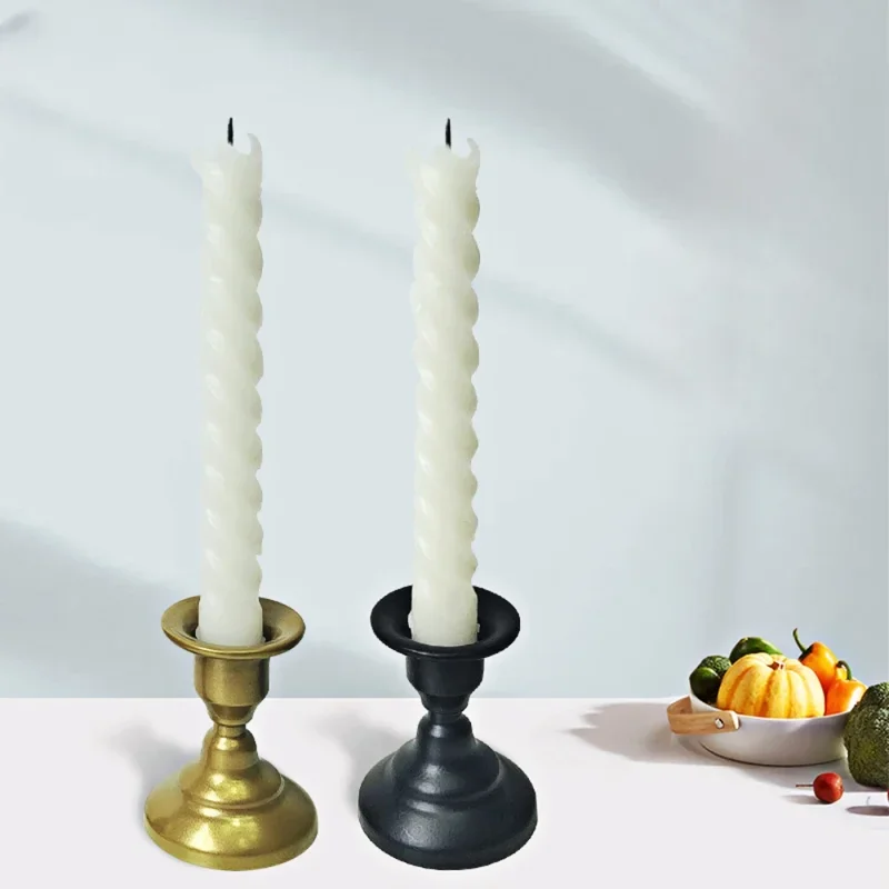 2 -headed Candle Holder Retro Metal Home Art Wedding Stand Wax Silicone Mold Art Decor Tool Festival Aromatic DIY Gift Container