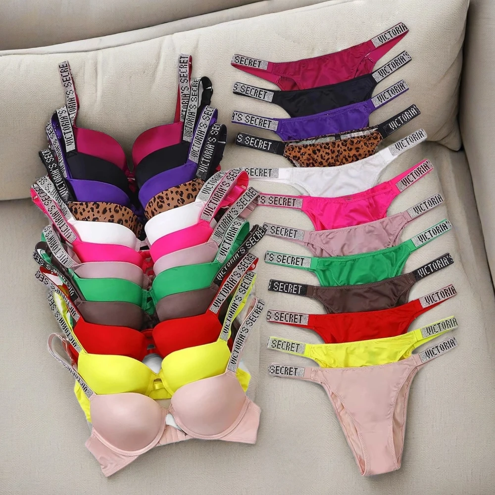 Nova moda feminina lingerie sexy esportiva clássico acolchoado ajustável push up v lingerie conjunto s conjunto de roupa interior