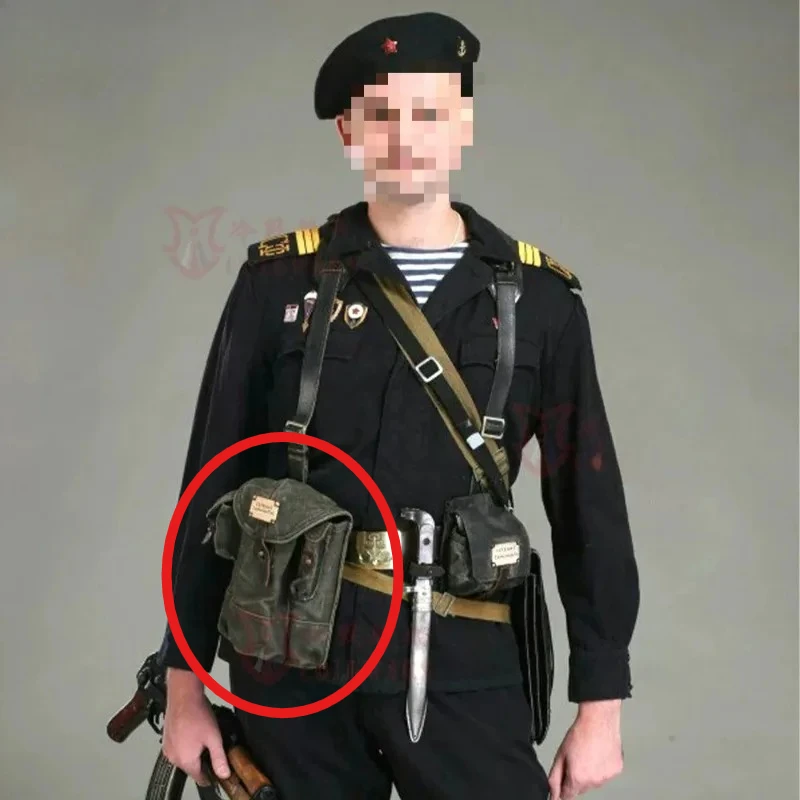 Black Triple Compartment Tactical Storage Pouch Vintage Military Style Carry Bag For Outdoor Collectibles