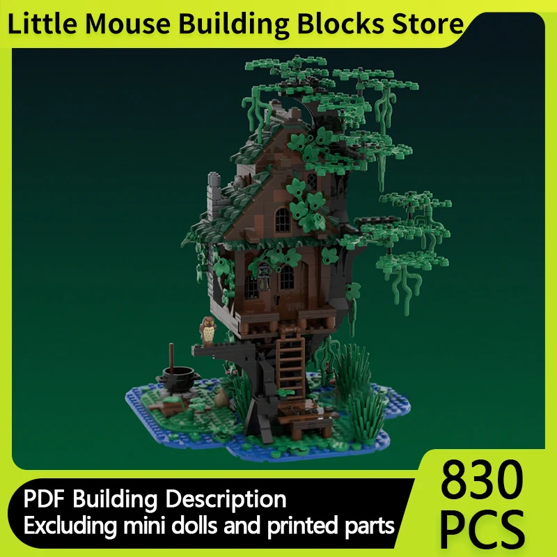 

Medieval Castle Model MOC Building Bricks Halloween Tree House Modular Technology Gifts Holiday Assemble Children Toys Suit