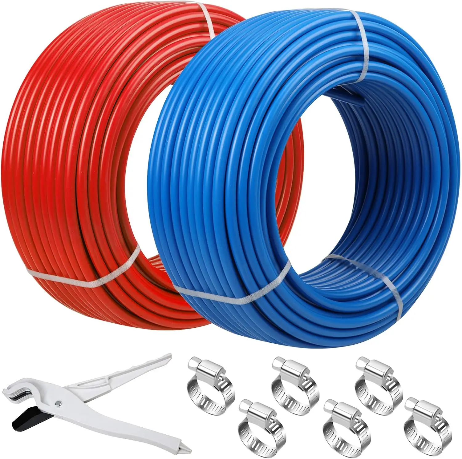 PEX Pipe 1/2 Inch 300ft 2 Rolls PEX Tubing EVOH PEX-B Pipe Non Oxygen Barrier Durable Leakage-Proof Flexible for Residential