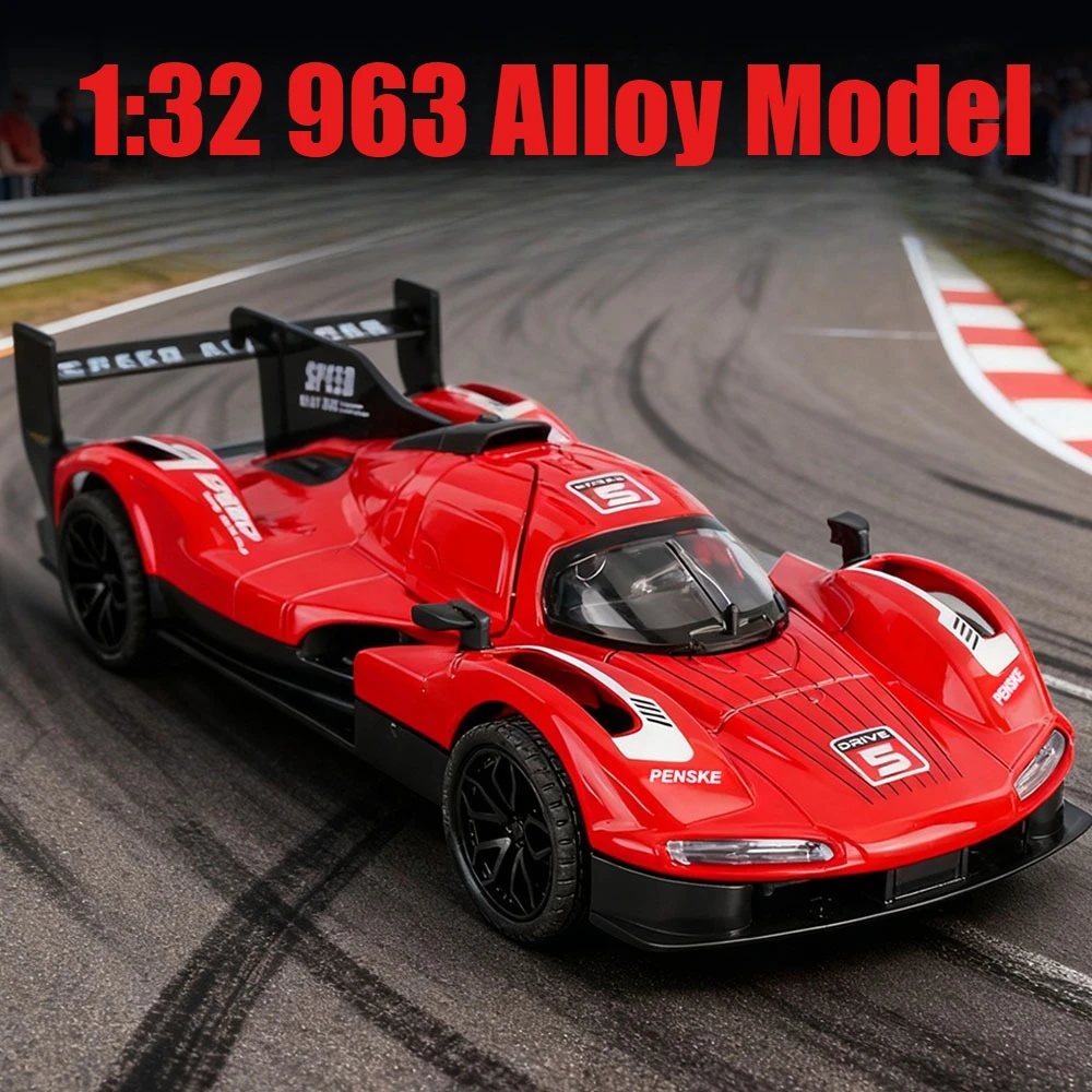 1:32 963 Simulation Alloy Car Model Sound and Light Sound Effect Pullback Desktop Ornament Toy Gift