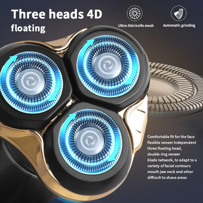 Новинка, Мужская электрическая бритва для красоты WAIKIL с аккумулятором и ЖК-дисплеем, профессиональная электрическая бритва с плавающей головкой