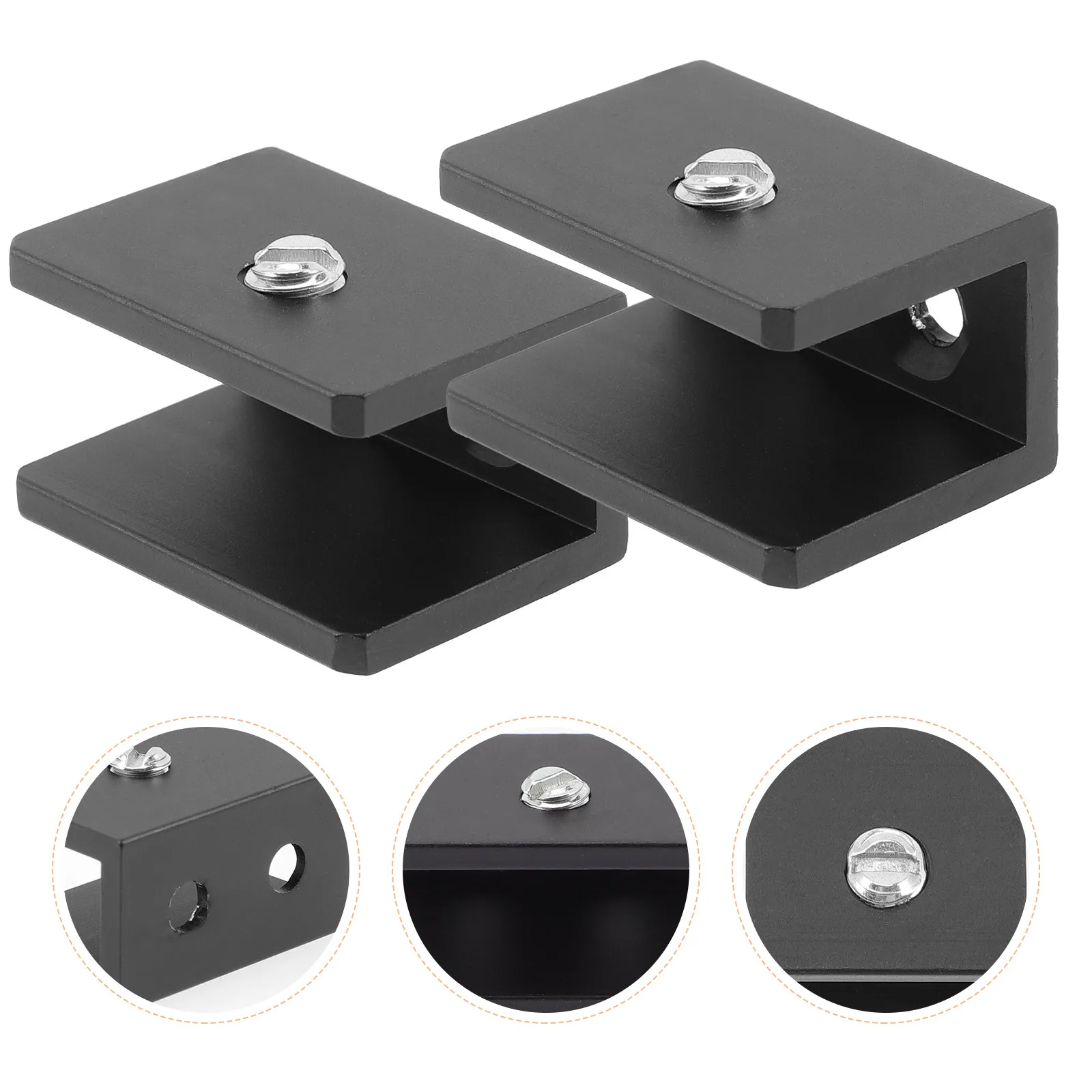 

8Pcs Heavy Duty Glass Shelf Brackets Floating Shelf Clamp for Bathroom Kitchen Living Room Display Cabinet Wine Rack Mirror
