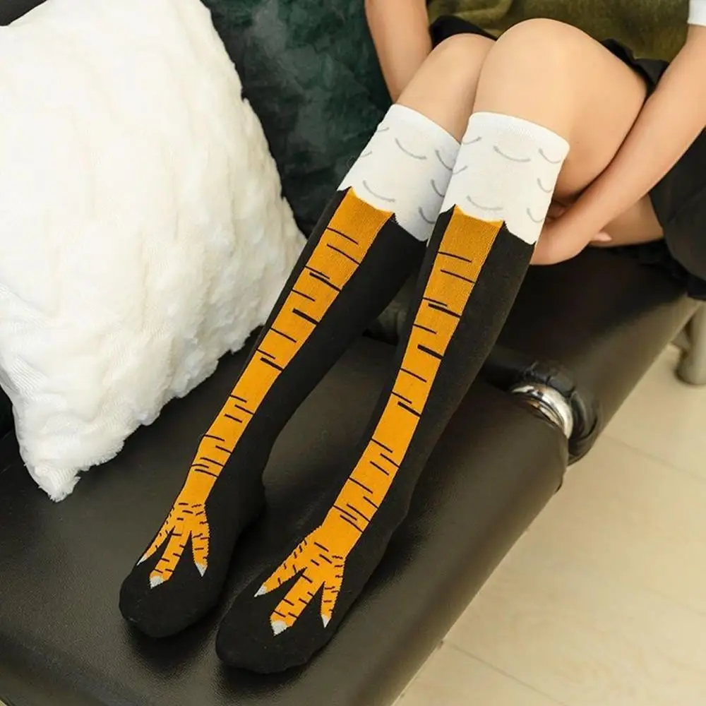 

Men Funny Cartoon Chicken Print Socks Cotton Thigh High Sock Personalized Realistic Chicken Feet Socks Birthday Gifts For Women