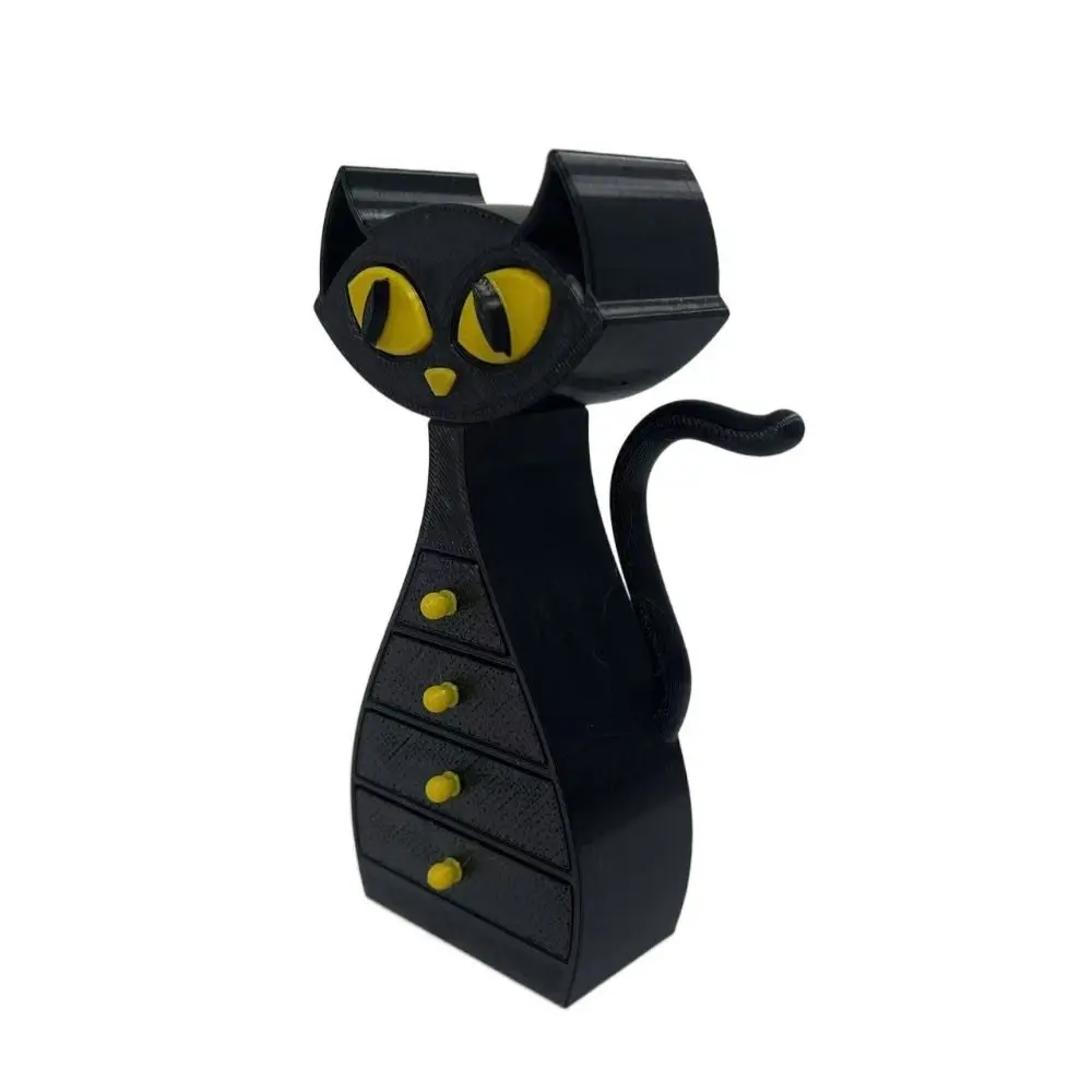 

Шкатулка для драгоценностей на Хэллоуин с черным котом, большая емкость, 6-слойное ожерелье, кольцо, шкатулка для драгоценностей, портативный креативный органайзер для ювелирных изделий