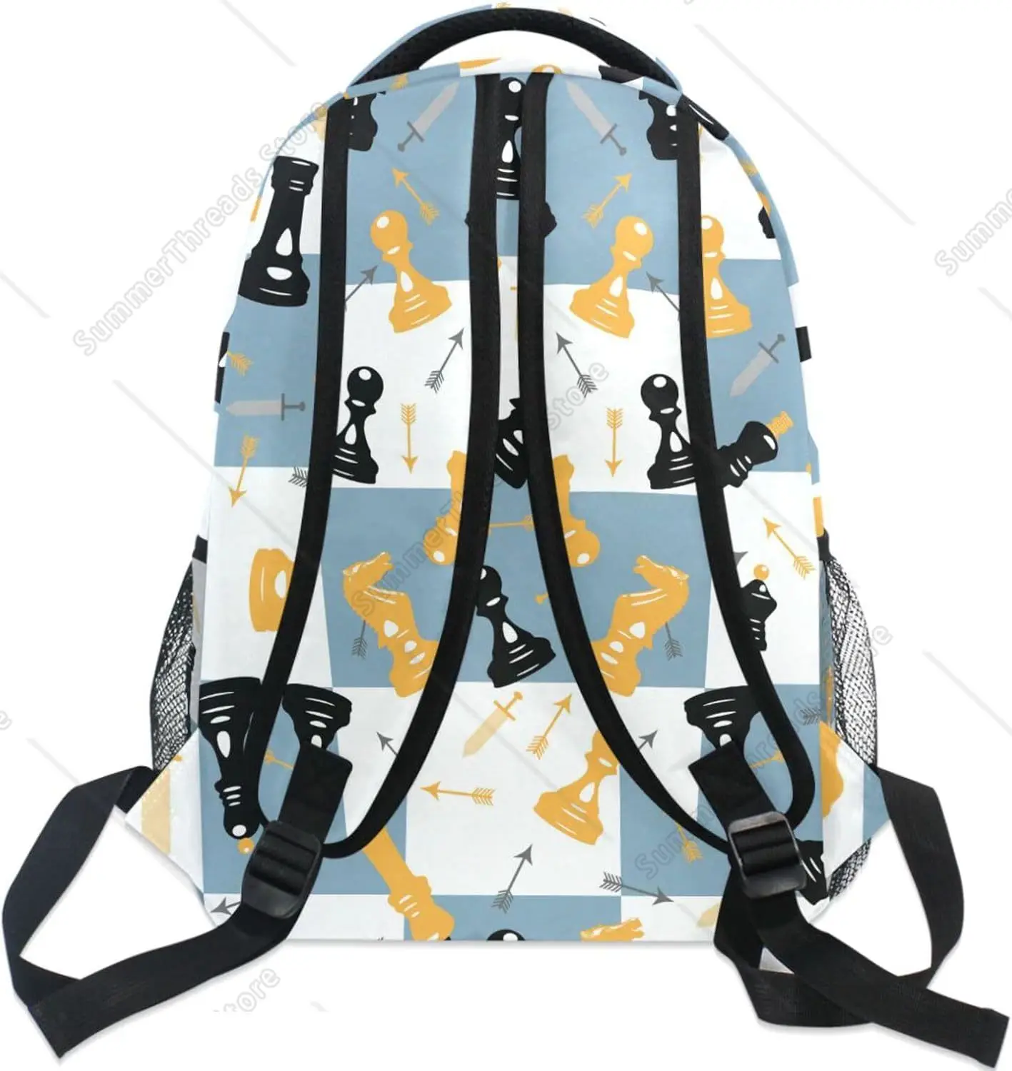 Nowy semestr wyróżnia! Plecak Szachownica i Broń, Motyw Średniowieczny, Wyrazista Torba dla Fanów Przygód