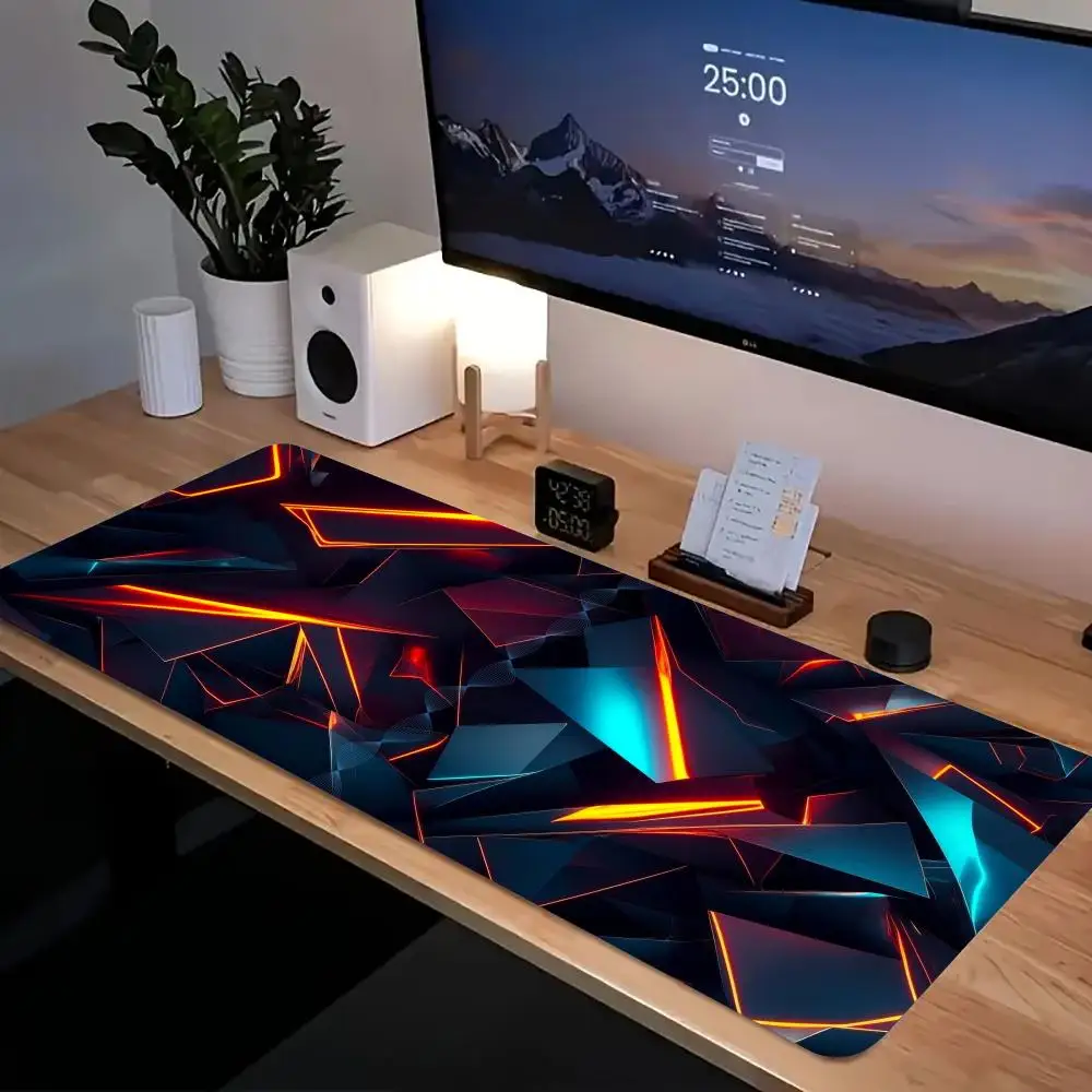 

Коврик для мыши с 3D геометрическим узором, коврик для мыши для компьютера, ноутбука, офисный большой игровой коврик для мыши, нескользящий настольный коврик с резиновым дном 900X400