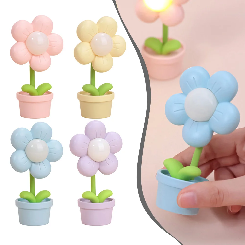1 PCS  So Cute  For Minimalist LED  Night -Light With Flower  Outline Soft -Light Emission  Fits Seamlessly On  Any Desk