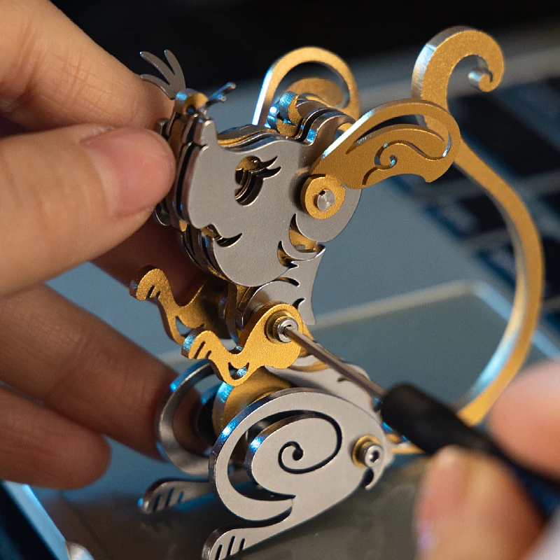 MOKR ماوس ثلاثية الأبعاد بازل قطع معدنية لعب الأطفال هدايا عيد الميلاد وأعياد الميلاد التدريب التعليمي لتقوم بها بنفسك تجميع يدويا Mo