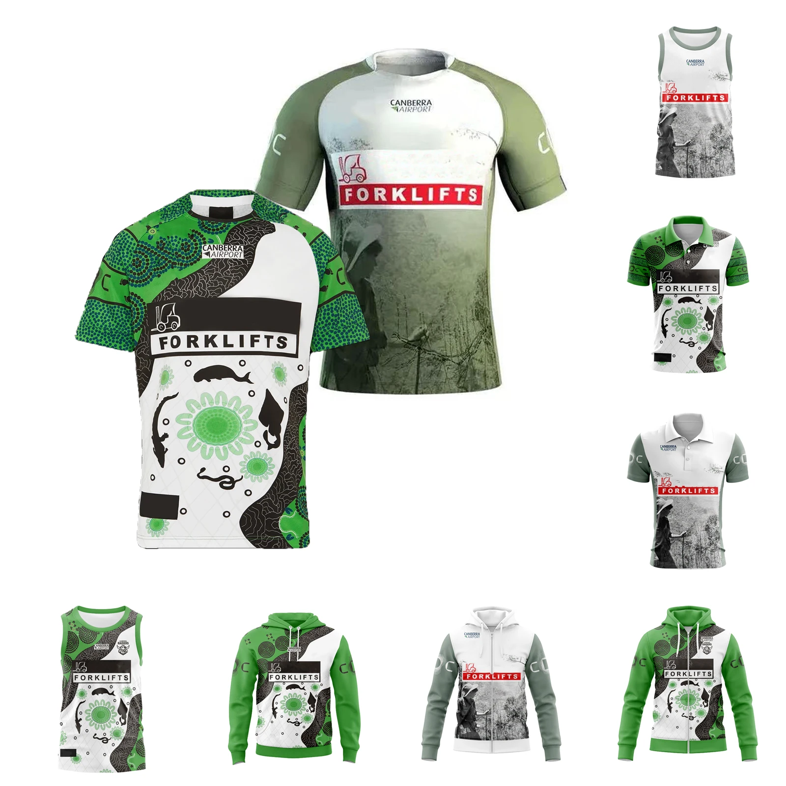 2025年キャンベラレイダース メンズ インディジナス/ANZAC ジャージ ラグビージャージ スポーツ パーカー＆シングレット