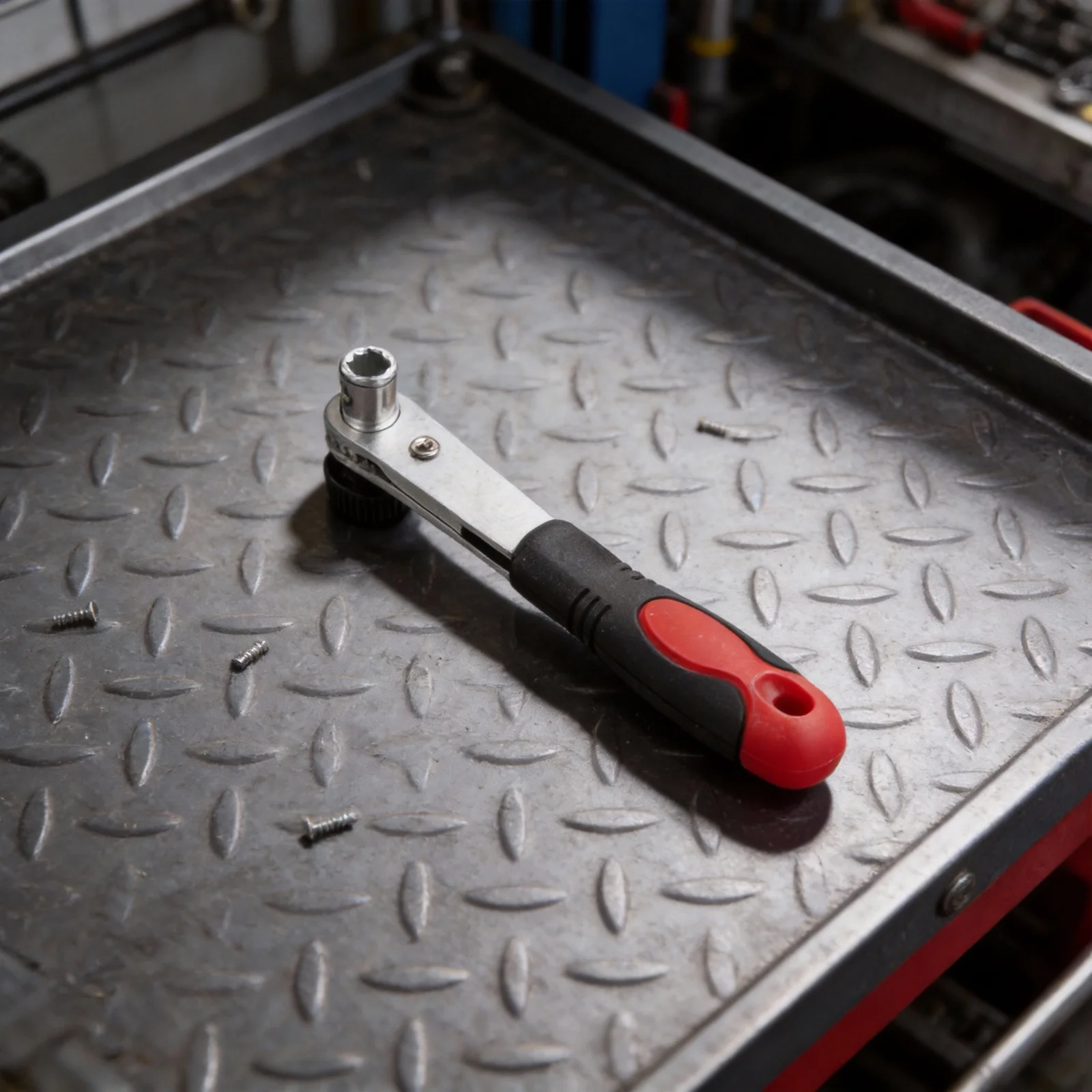 Small Scale Ratchet Wrench with 1/4 Inch Drive for Use in Assembly Disassembly and Adjustment of Small Fasteners