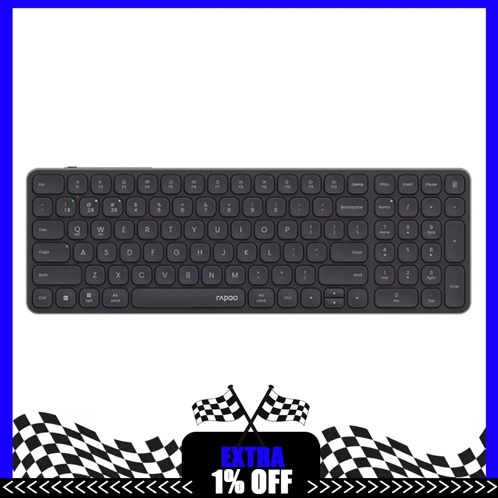 

Беспроводная клавиатура Rapoo E9350L, 500 мАч, тонкий корпус толщиной 5,3 мм, офисная клавиатура, многорежимное беспроводное подключение, аксессуары для ПК