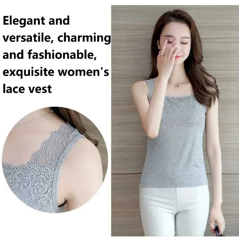 Woman Women Woman\'s Vests Tank Tops Modal Camisole Female Lace Fat Mm Camis Size Short Base Sexy Small Base Shirt Vest Top Shirt