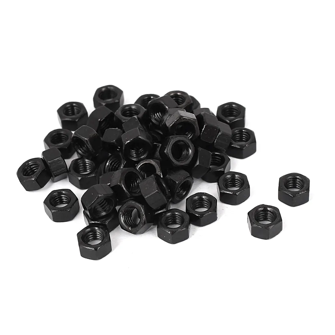 20/50/100pcs Hexagon Hex Nuts M3 M4 M5 M6 M8 M10 Carbon Steel Grade 8 Hex Nuts Black