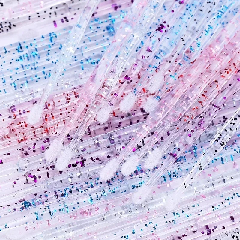 Ciglia usa e getta 100PCS Spazzole per estensione Tampone per ciglia Micro spazzole per rimuovere la pulizia Accessori per strumenti di estensione delle ciglia