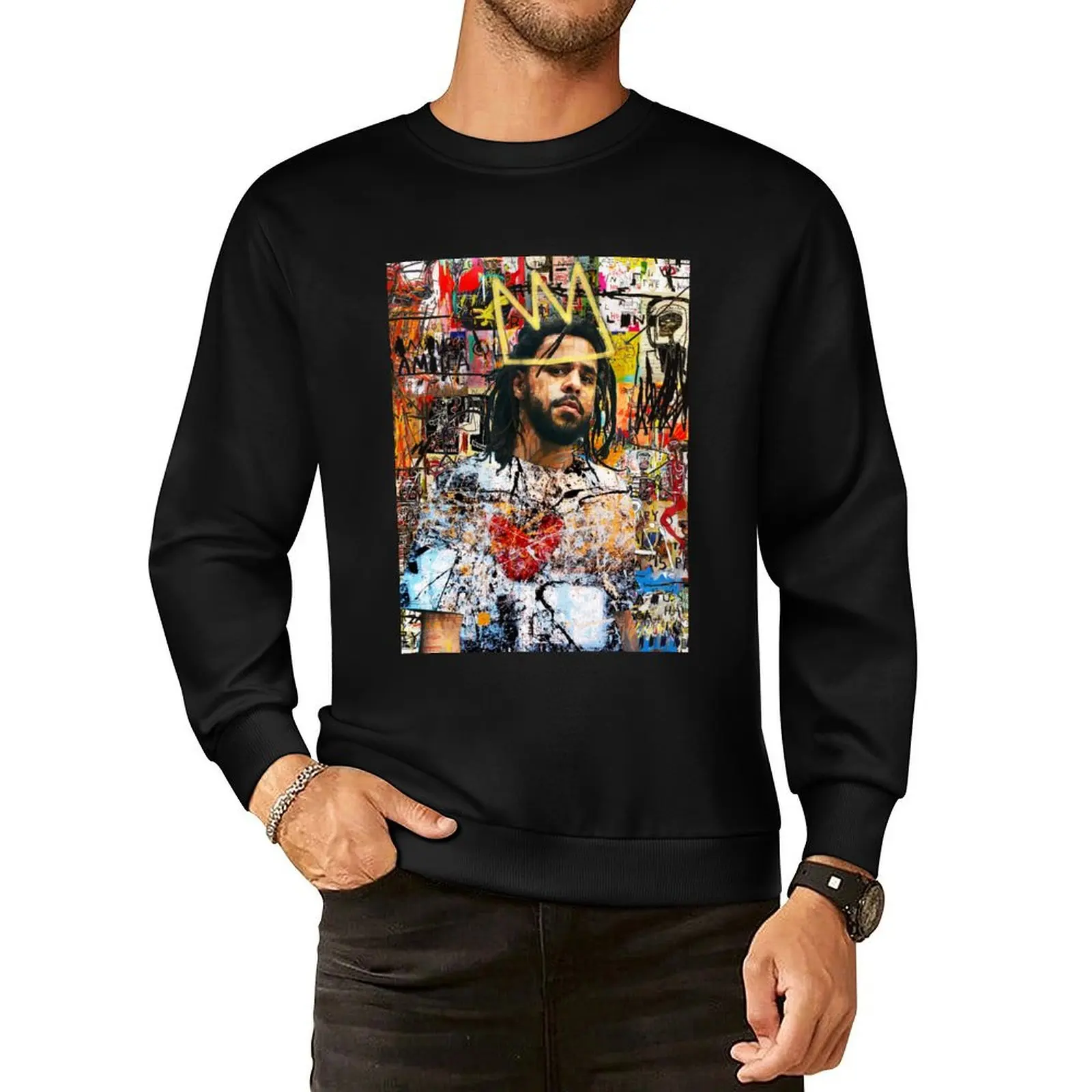 

J Cole Portrait Pullover Hoodie anime clothes streetwear men sweatshirts