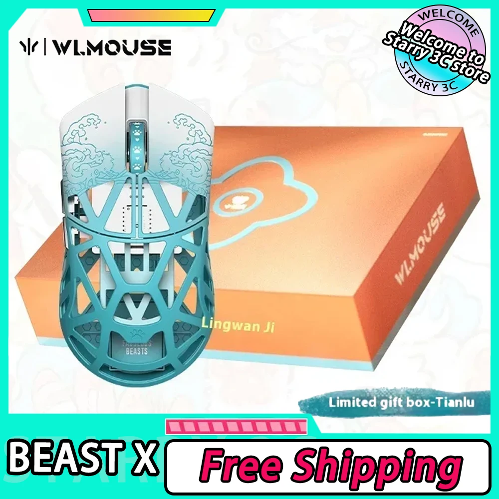 

Wanling WLmouse Beast x Mouse Dual Mode Wireless Magnesium Alloy PAW3395 8K Gaming Mouse Lightweight Pc Gamer Accessories Gifts