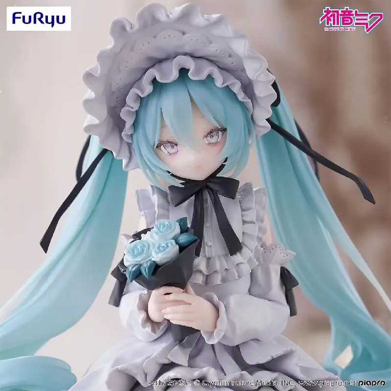 Original furyu hatsune miku retro boneca macarrão rolha anime figura figuras de ação modelo brinquedo estatueta presente