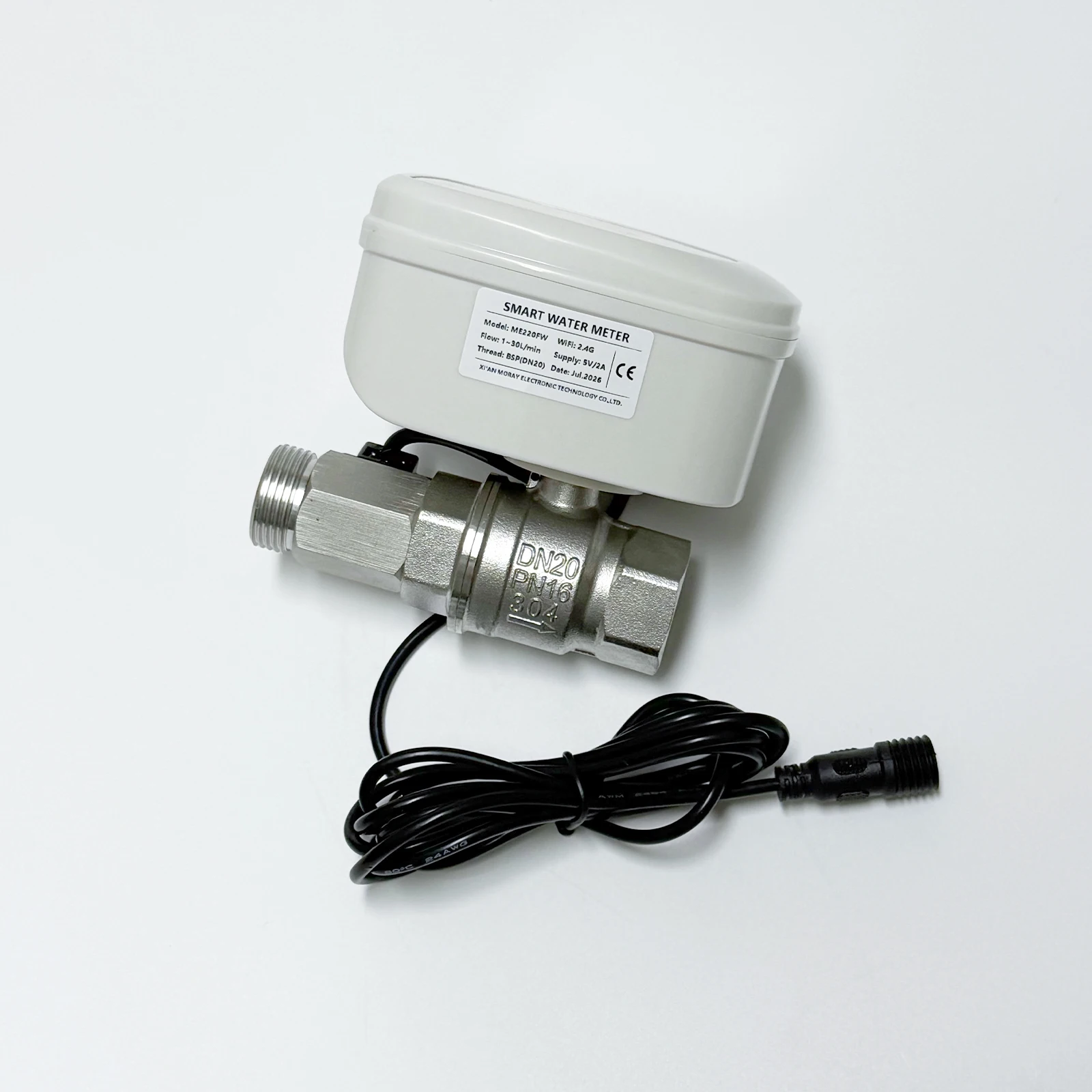 TUYA Smart Water Valve WiFi Water Meter Flow Consumption 0-10000L IP67 Temperature Display Smart Life Control Irrigation