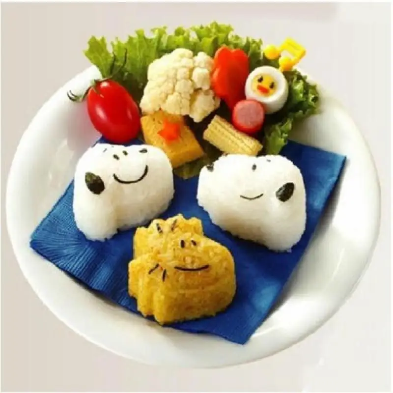 3 Styles Snoopy Sushi Mold Rice Balls Cuisine Kimbap Cake Mold 3D Cartoon Diy Kitchen Tableware Props Houseware Birthday Gift