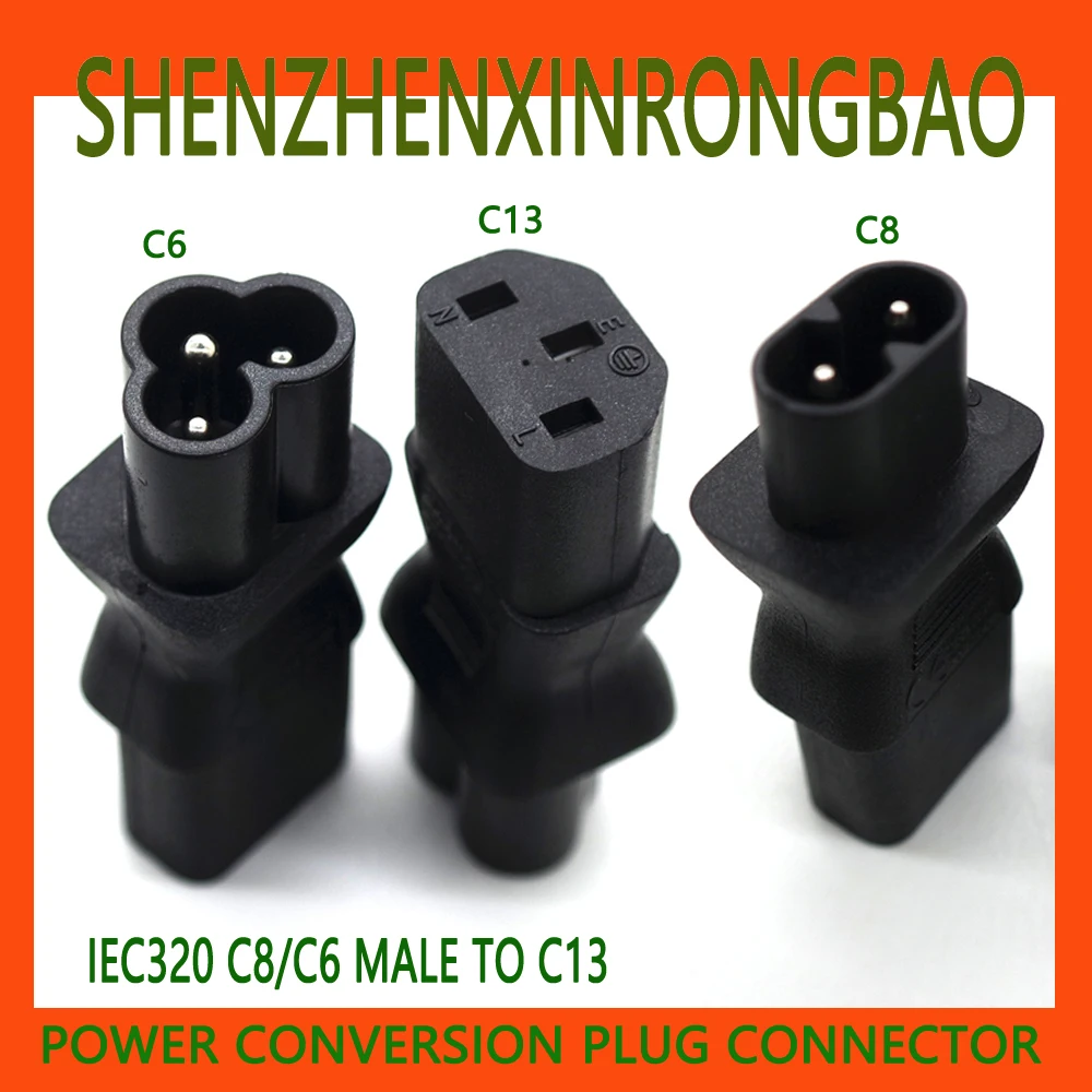 IEC320 C13 to IEC C8, IEC 3Pin female to 2Pin male power adapter Adaptor ,C8 male to IEC C13 10A 250V,C13 TO C8,C13 TO C6