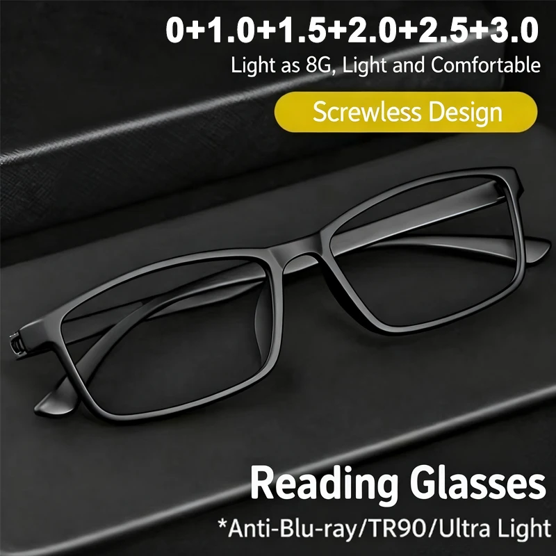 Nuevas gafas de lectura de titanio TR90 para hombres y mujeres, gafas de ordenador de montura completa con rayos azules, dioptrías + 1,0 + 4,0, gafas para presbicia