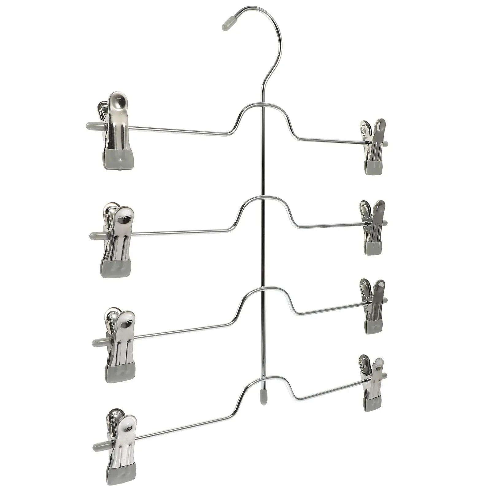 

Multi layers Metal Pant Hangers Grey Iron Clothes Storage Racks Home Trousers Velvet Clips Coat Hanger Rubber Strong Capacity