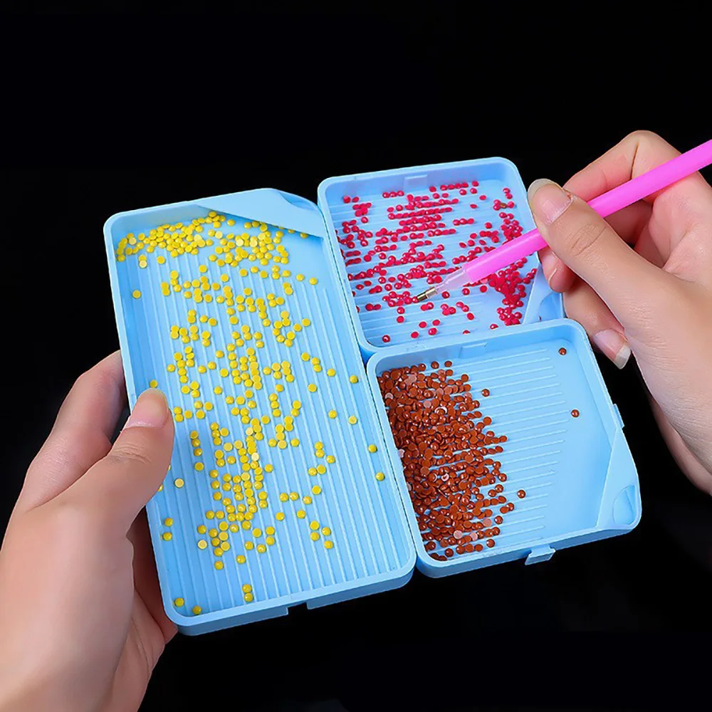 3pcs Diamond Painting Accessory Tray Kits Large Capacity Plate Tool Pen Nail Art Beading Plates Cross Stitch Art