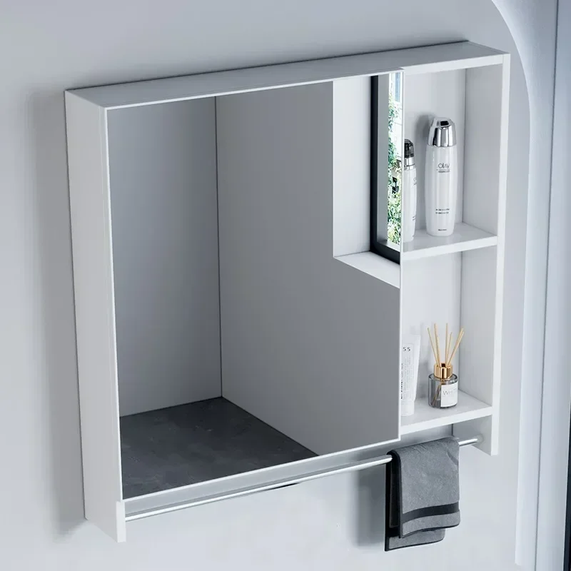 

Nordic Bathroom Cabinets Wall-hung Type Rust-proof Makeup Shelves Mirror Cabinet Shelf Simple Home Furniture