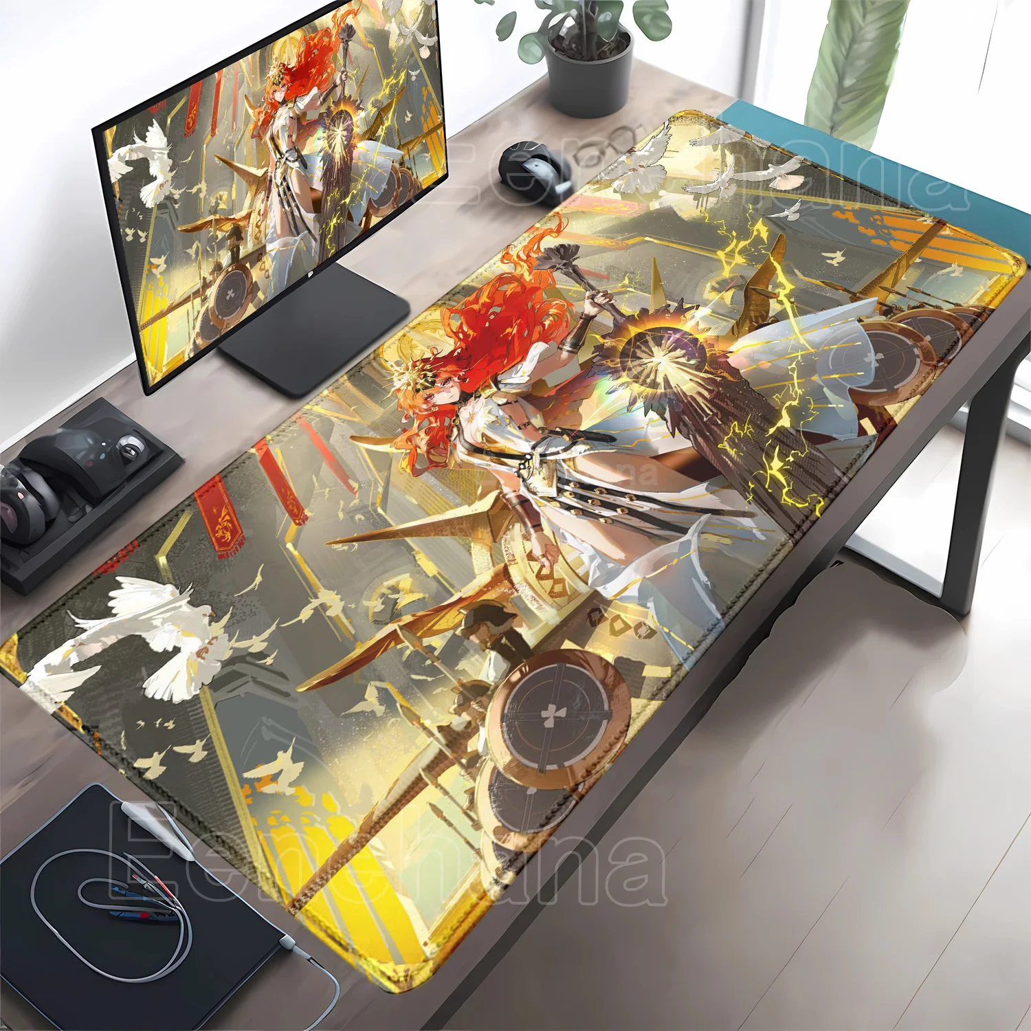 Wuthering Waves HD Printing Pretty Augusta Mouse Pad Gamer Anime Keyboard Pad Mousepad Gaming Laptop office  overlock Desk Mat
