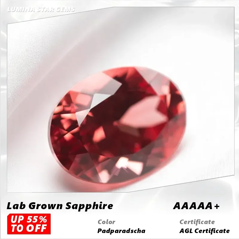 

L-Lab Grown Padparadscha Fire Lotus Oval Shape Multiple Sizes Loose Gemstone With Certificate For Jewelry Diy Making