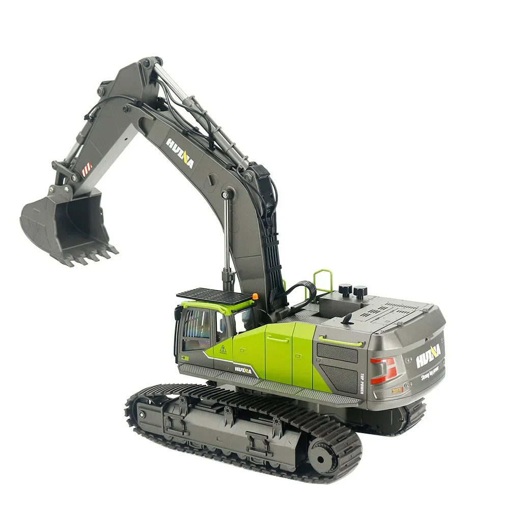 New Huina 1593 2.4g 22 Channel 1:14 Multifunctional Screw Drive Alloy Excavator Model Engineering Vehicle Track Toy Gift