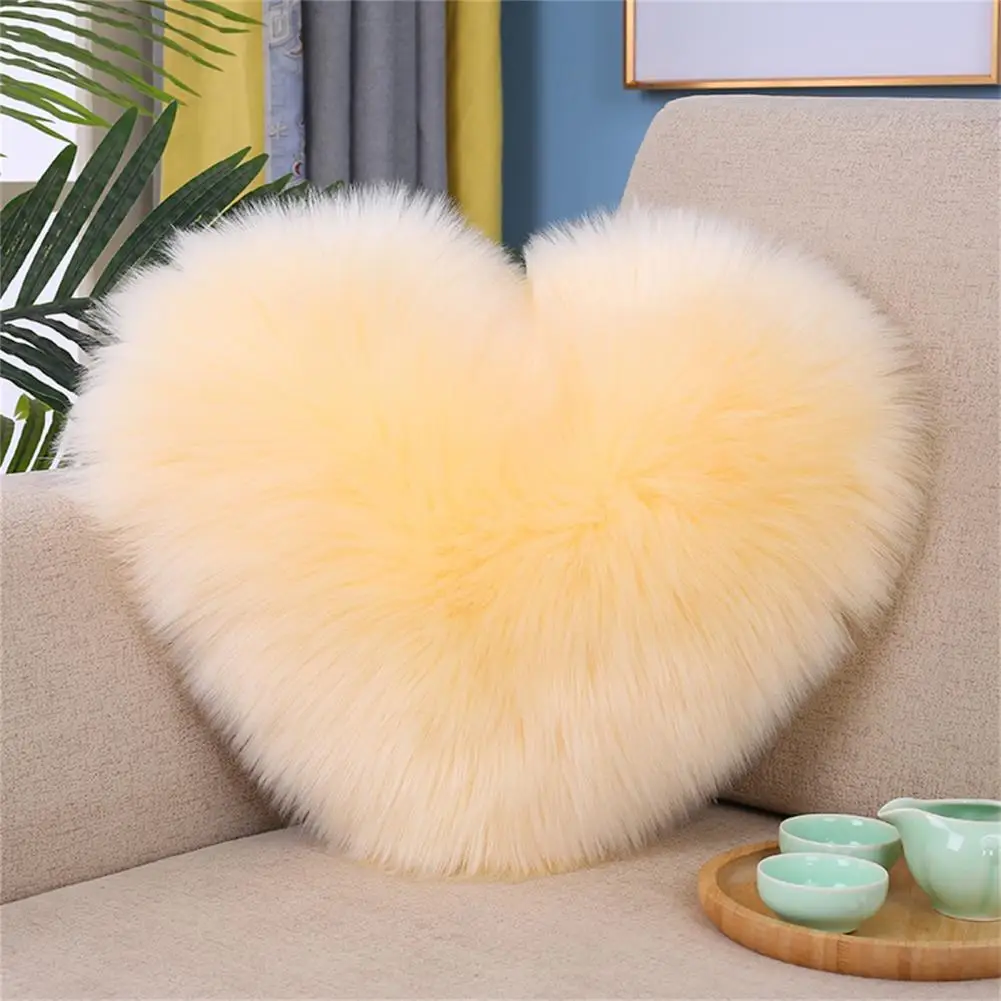 Pillow Doll Soft Texture Wide Application PP Cotton Decorative Heart Shaped Sofa Cushion Cover Coral Fleece Household Supplies