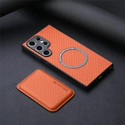 Magnetic with Card Holder Phone Case for Samsung Galaxy S26 S25 S23 S21 FE S24 S22 Ultra Plus M53 M33 A25 A35 A15 A05 A055 Cover