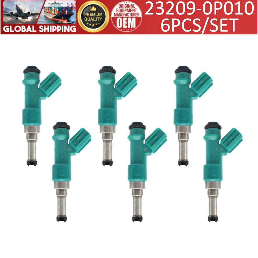 6pcs 23209-0P010 Fuel Injectors For Toyota Camry Highlander Sienna Lexus ES350 RX350 RX450H 3.5L #23250-0P010