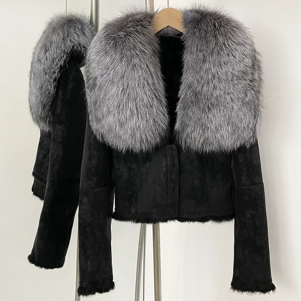 معطف فرو نسائي جاكيت ديمي الموسم للنساء كوري Dongdaemun ملابس عالية الجودة فراء خارجي للسيدات جديد في المعاطف والسترات #5