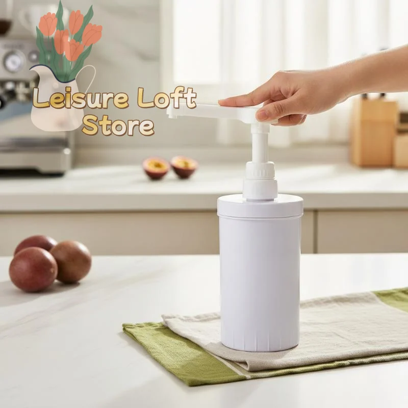 Universal Syrup Pump Dispenser Replacement Spill Proof Sauce Pressure Nozzle for Commercial Bar Coffee Station
