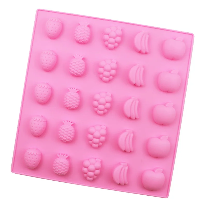 25 Fruit Chocolate Silicone Mold, High Temperature Resistance and Easy Demoulding XG1262
