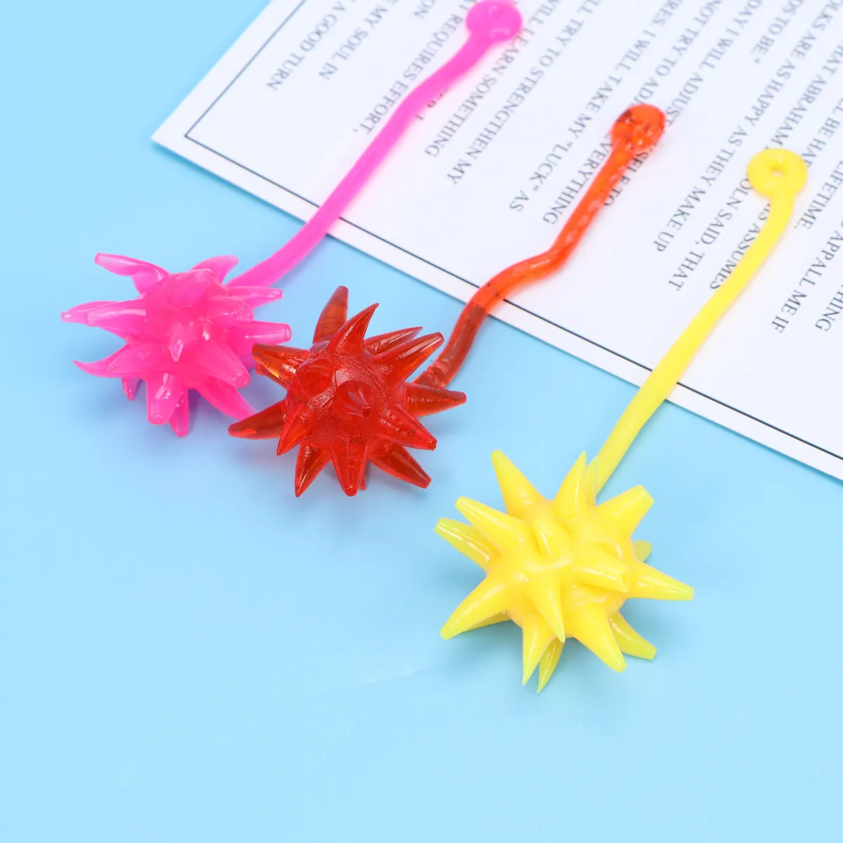 12Pcs Sticky Climbing hammer Elastic Relaxation Stress Relief Kids Fling Party Favors Random Color Stretchy Fingers