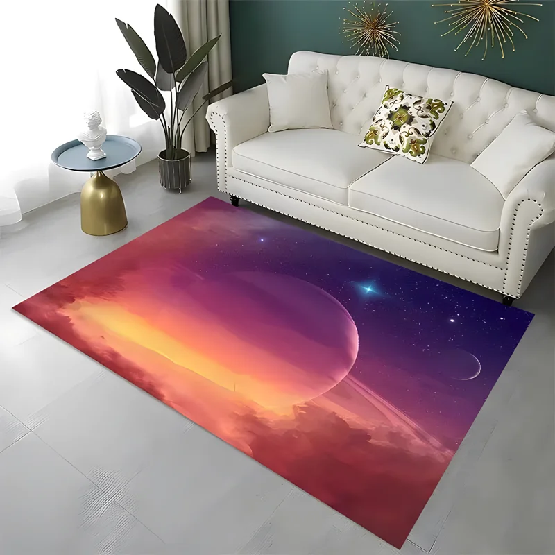 

3D printed galaxy pattern carpet children's room play area carpet living room bedroom home decor non-slip mat birthday present